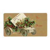 Victoriaans kerstlabels etiket (Voorkant)
