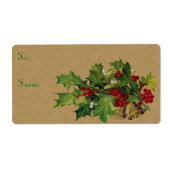 Victoriaans kerstlabels etiket (Voorkant)