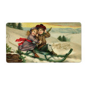Victoriaans kerstlabels etiket (Voorkant)