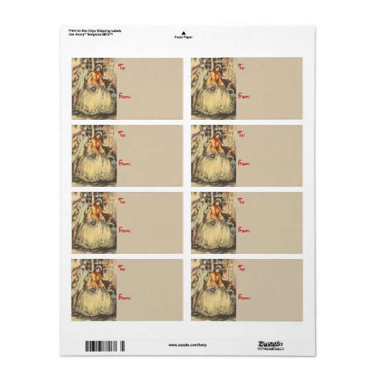 Victoriaans kerstlabels etiket (Full Sheet)