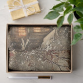 Victoriaans Kerstlandschap Decoupage Print Tissuepapier (Geschenk)