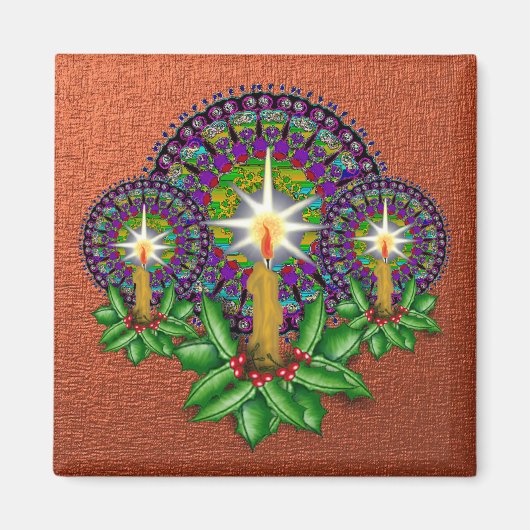 Victoriaans kerstmagneet koper magneet (Voorkant)