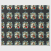 Victoriaans kerstman  beelden cadeaupapier (Vlak)