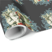 Victoriaans kerstman  beelden cadeaupapier (Rol Hoek)