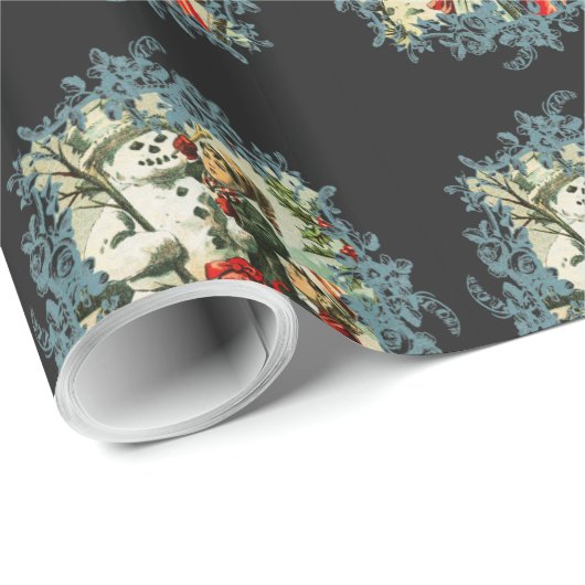 Victoriaans kerstman  beelden cadeaupapier (Rol Hoek)