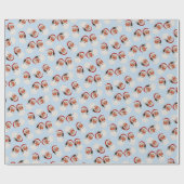 Victoriaans Kerstman Blauw Cadeaupapier (Vlak)