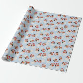  Victoriaans Kerstman Blauw Cadeaupapier (Uitgerold)
