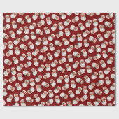  Victoriaans Kerstman Bourgondië Cadeaupapier (Vlak)