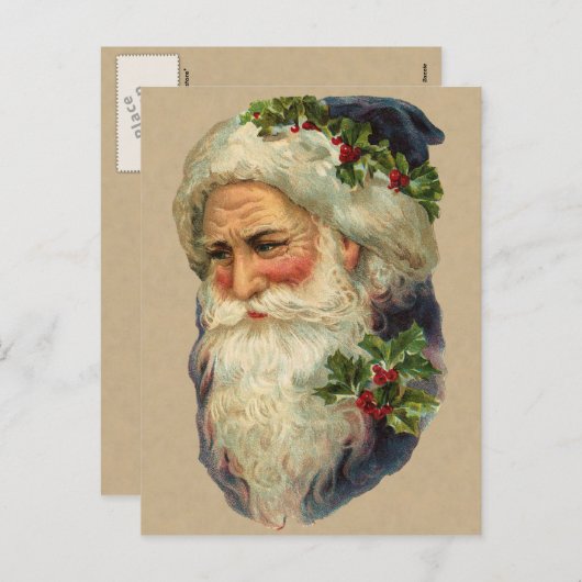 Victoriaans Kerstman Briefkaart (Voorkant / Achterkant)