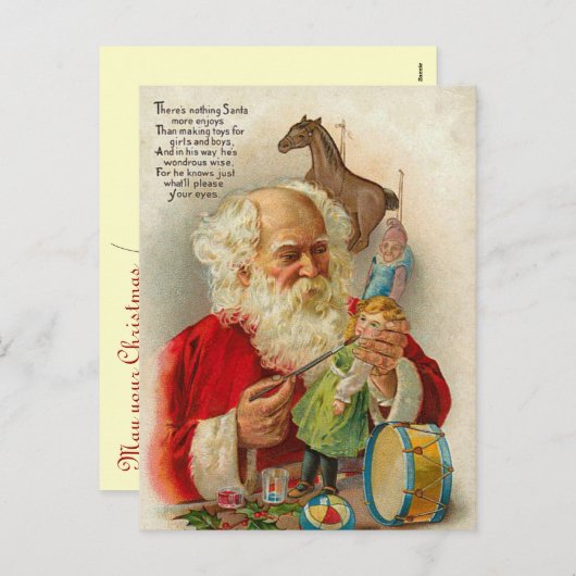 Victoriaans Kerstman Briefkaarten (Voorkant / Achterkant)
