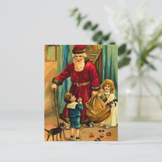 Victoriaans kerstman Briefkaarten (Staand voorkant)