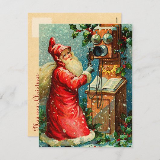 Victoriaans kerstman Briefkaarten (Voorkant / Achterkant)