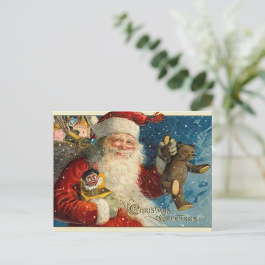 Victoriaans Kerstman Briefkaarten (Staand voorkant)