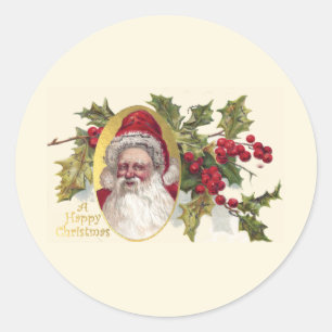  Victoriaans Kerstman, c.1906 Kerstmis Ronde Sticker