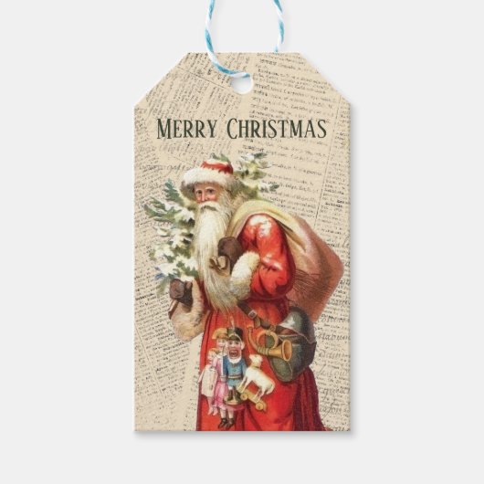  Victoriaans kerstman Cadeaulabel (Voorkant)