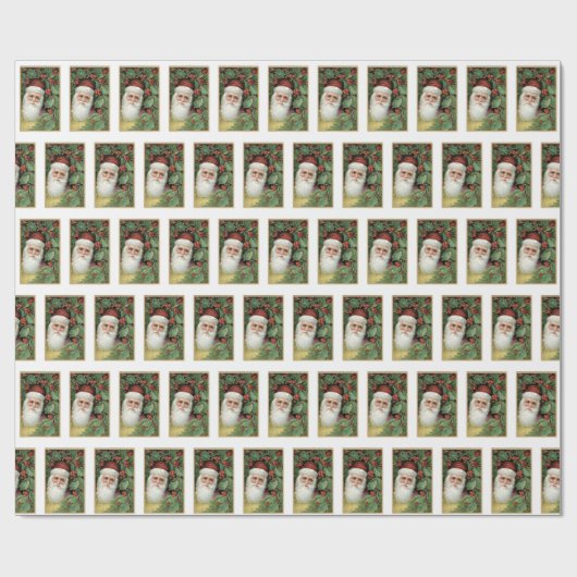 Victoriaans kerstman cadeaupapier (Vlak)