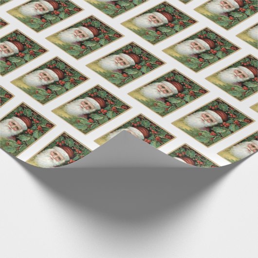 Victoriaans kerstman cadeaupapier (Hoek)