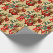 Victoriaans kerstman cadeaupapier (Hoek)