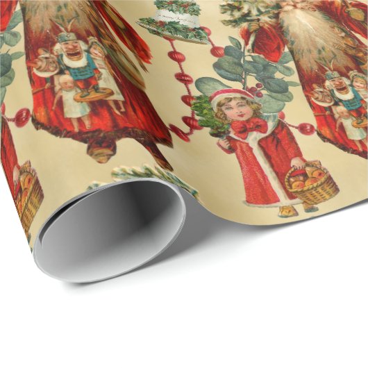 Victoriaans kerstman cadeaupapier (Rol Hoek)