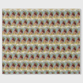  Victoriaans Kerstman Collage Ephemera Cadeaupapier (Vlak)