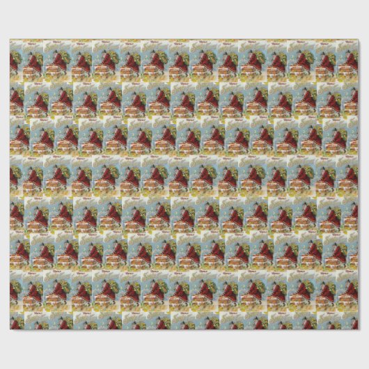  Victoriaans Kerstman Collage Ephemera Cadeaupapier (Vlak)