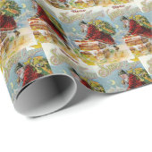  Victoriaans Kerstman Collage Ephemera Cadeaupapier (Rol Hoek)