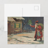 Victoriaans Kerstman die je een vrolijk kerstfeest Briefkaart (Voorkant / Achterkant)