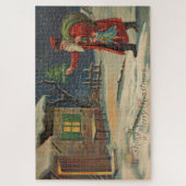 Victoriaans Kerstman die je een vrolijk kerstfeest Legpuzzel (Verticaal)