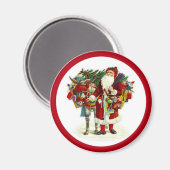 Victoriaans kerstman en ezel magneet (Voorkant / Achterkant)