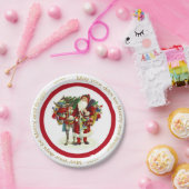 Victoriaans kerstman en ezel papieren bordje (Feest)