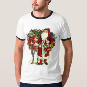 Victoriaans kerstman en ezel t-shirt