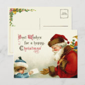 Victoriaans Kerstman en Kind Feestdagenkaart (Voorkant / Achterkant)