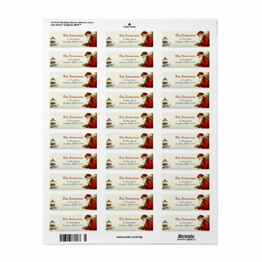 Victoriaans Kerstman en Kind met Kerstbrief Etiket (Full Sheet)