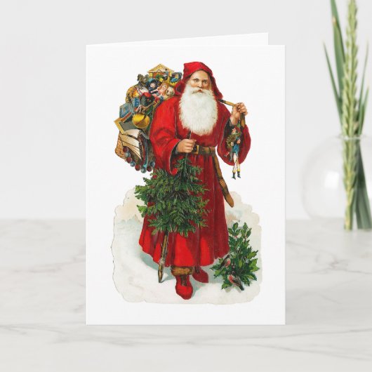 Victoriaans kerstman feestdagen kaart (Voorkant)