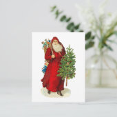 Victoriaans kerstman feestdagenkaart (Staand voorkant)