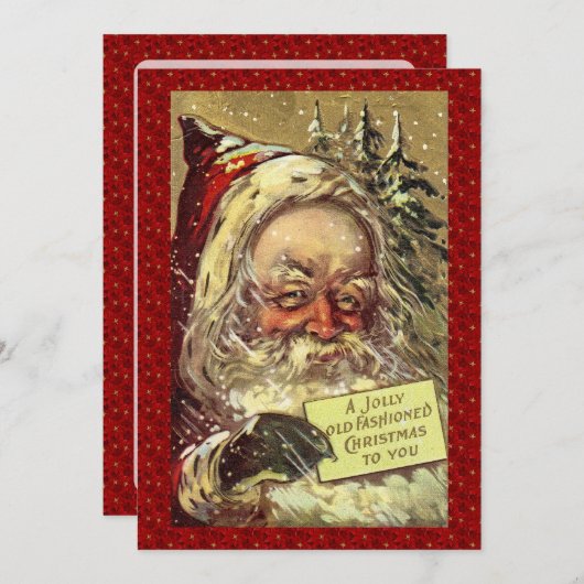  Victoriaans kerstman Feestdagenkaart (Voorkant / Achterkant)