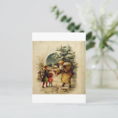 Victoriaans kerstman feestdagenkaart (Staand voorkant)