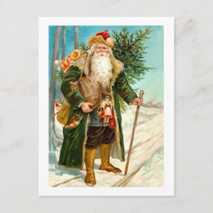 Victoriaans kerstman feestdagenkaart