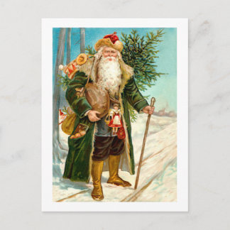 Victoriaans kerstman feestdagenkaart