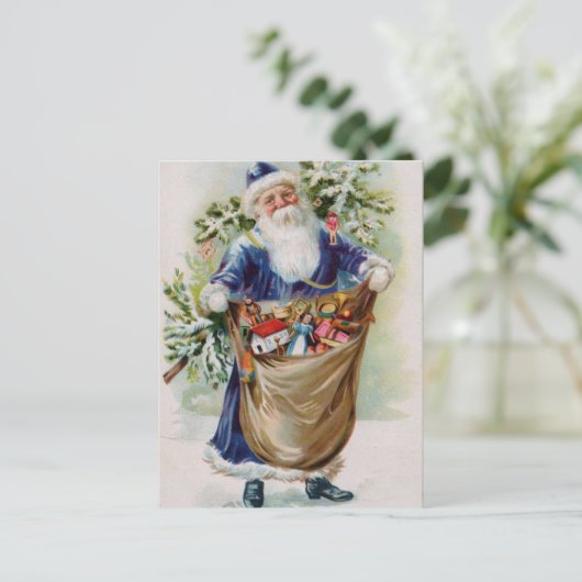  Victoriaans kerstman Feestdagenkaart (Staand voorkant)