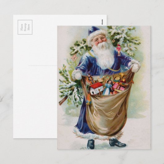  Victoriaans kerstman Feestdagenkaart (Voorkant / Achterkant)