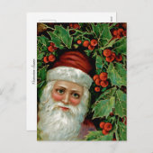 Victoriaans kerstman feestdagenkaart (Voorkant / Achterkant)