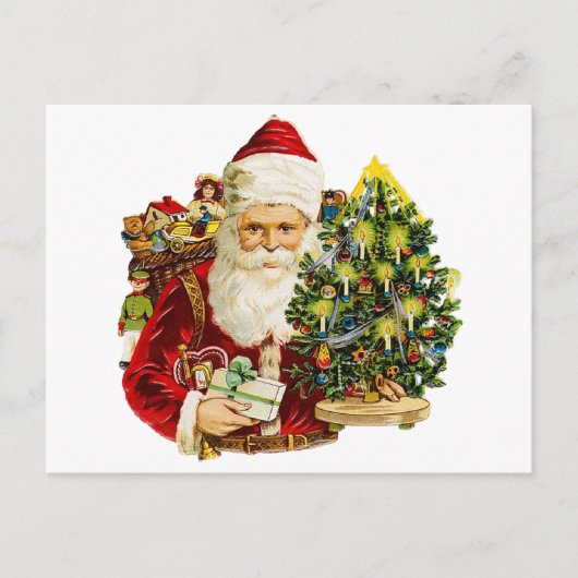 Victoriaans kerstman feestdagenkaart (Voorkant)