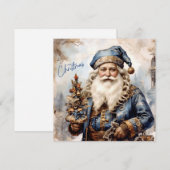 Victoriaans kerstman feestdagenkaart (Voorkant / Achterkant)