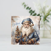 Victoriaans kerstman feestdagenkaart (Staand voorkant)