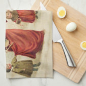  Victoriaans Kerstman geven geschenken aan kindere Theedoek (Quarter Fold)