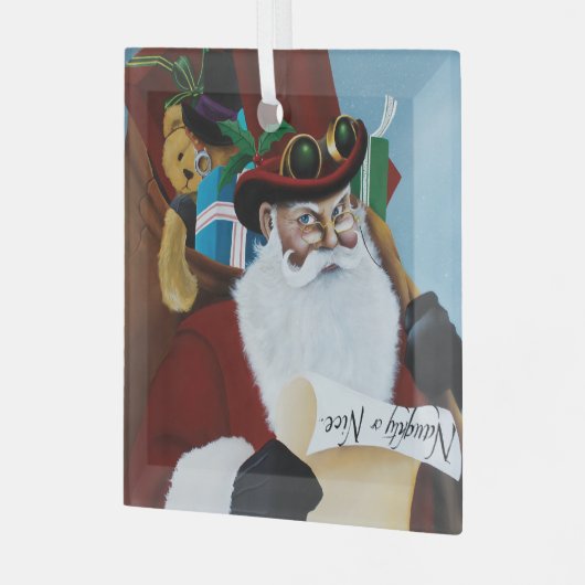 Victoriaans kerstman glas ornament (Voorkant links)