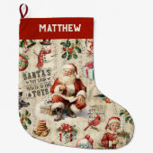  Victoriaans Kerstman Grote Kerstsok (Voorkant)