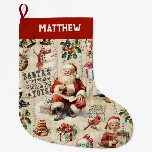  Victoriaans Kerstman Grote Kerstsok (Voorkant)