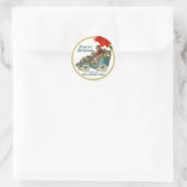 Victoriaans kerstman in Antiek autodij Ronde Sticker (Tas)
